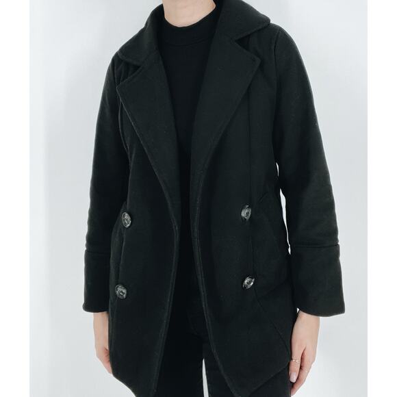 Women’s Black Peacoat Style Light Weight Jacket Size Small - Picture 1 of 3